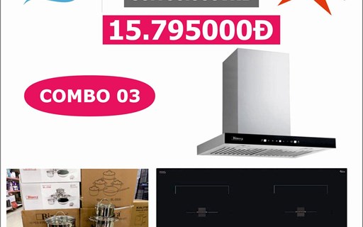 Combo 03 - Bếp từ + Hút mùi + Bộ nồi Binova Giá sốc